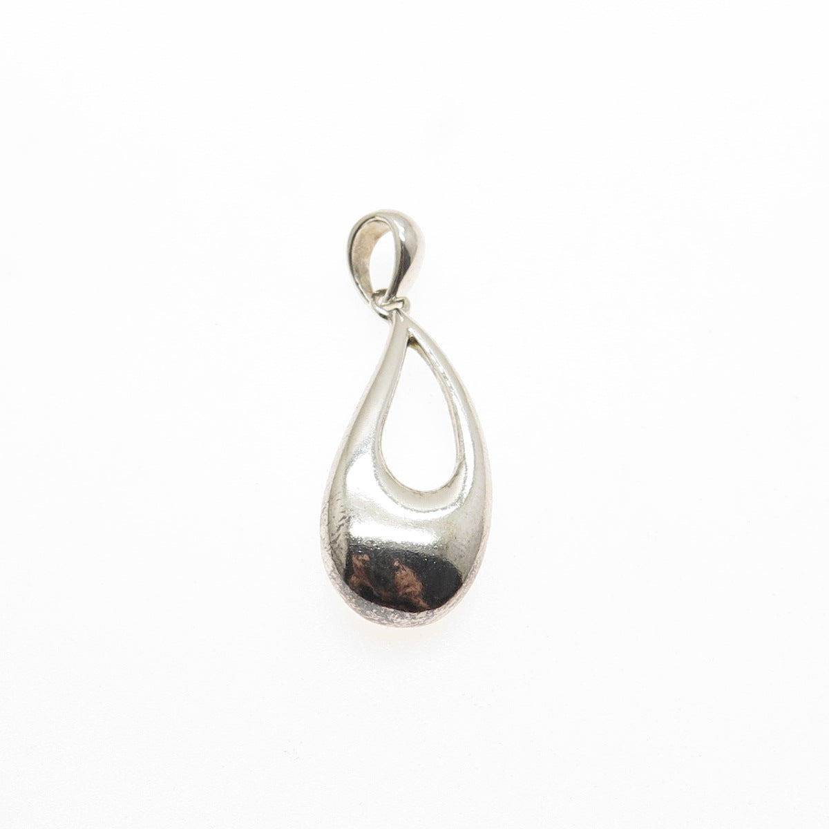 950 Silver Vintage Modernist Teardrop Charm Pendant