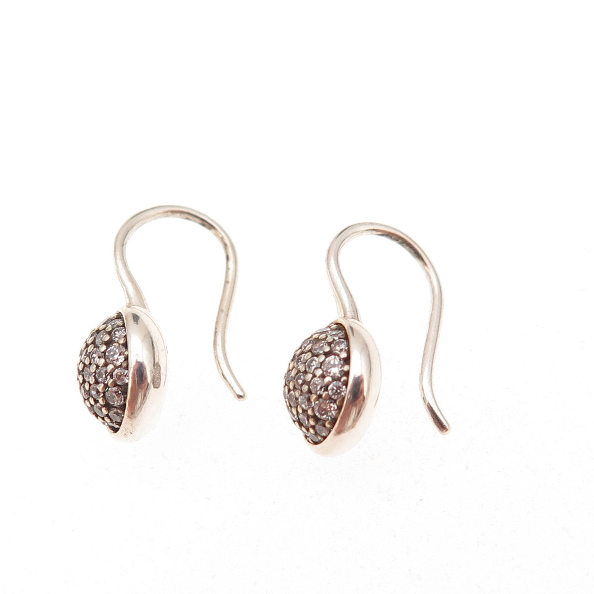Pandora 925 Sterling Silver Round-Cut C Z Earrings