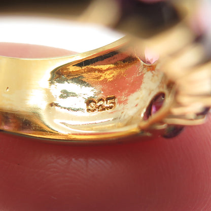 M.R.F. RESOURCES LTD. 925 Sterling Silver Gold Plated Real Amethyst Ring Size 6