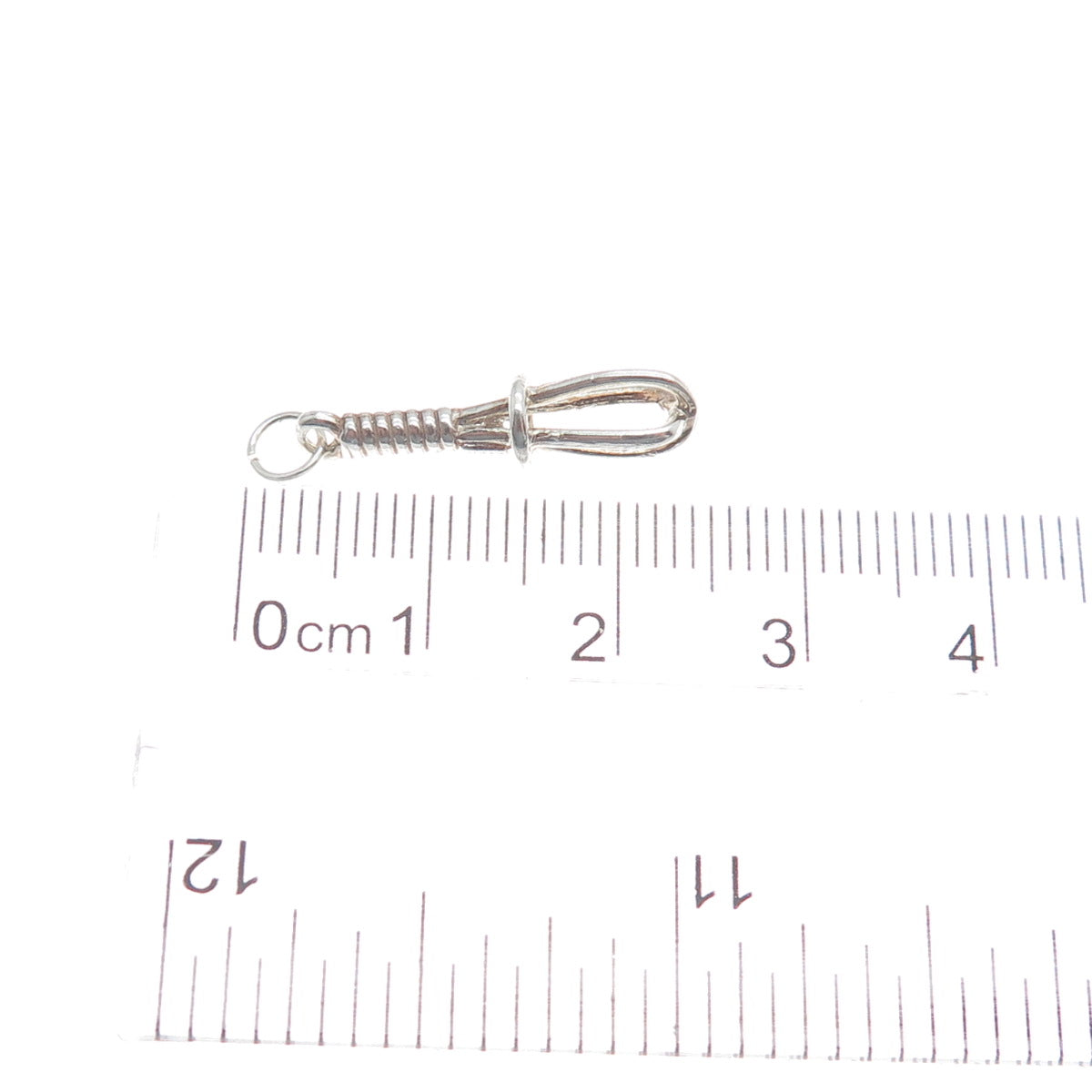 925 Sterling Silver Vintage Whip / Whisk Minimalist 3D Charm Pendant