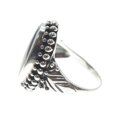 MARK WASSERMAN SAMARA 925 Sterling Silver Vintage Real Black Onyx Ring Size 7.25