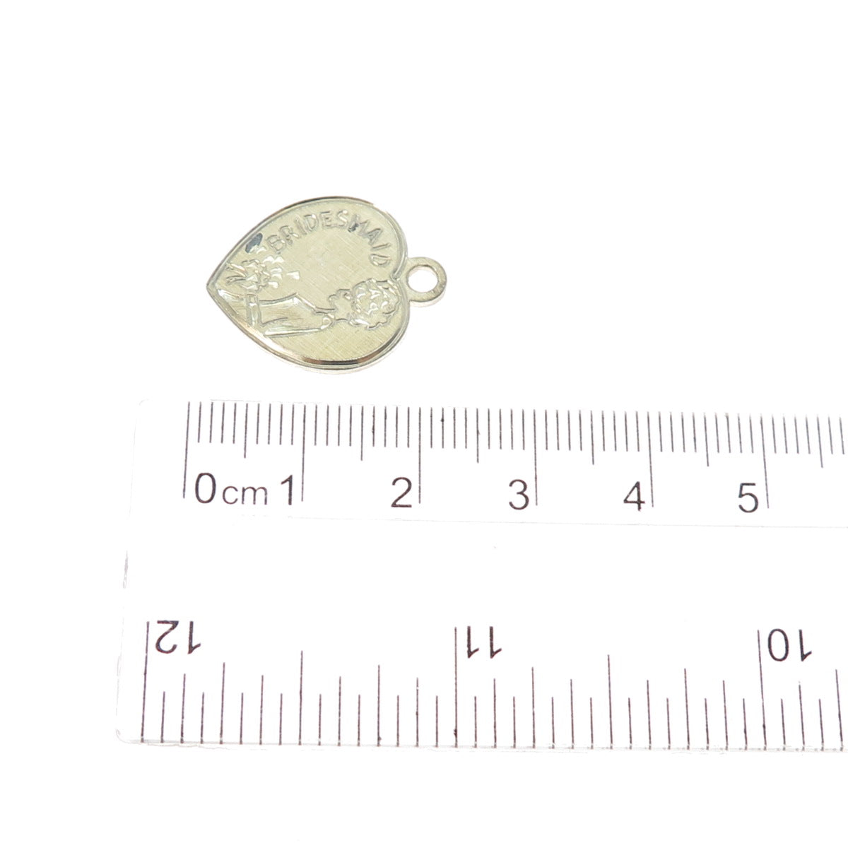 CREED 925 Sterling Silver Vintage Engraved Bridesmaid Heart Charm Pendant