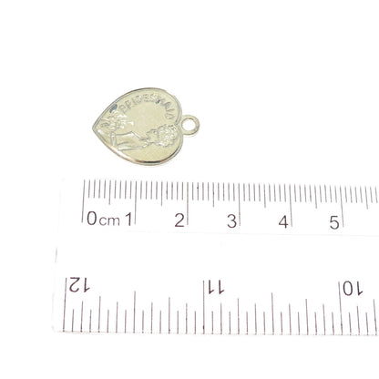 CREED 925 Sterling Silver Vintage Engraved Bridesmaid Heart Charm Pendant