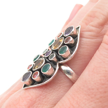 Nicky Butler Sterling Silver Vintage Amethyst Citrine Peridot Garnet Ring Size 7