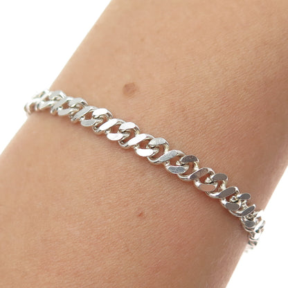 925 Sterling Silver Vintage Italy Infinity Link Bracelet 7.75"