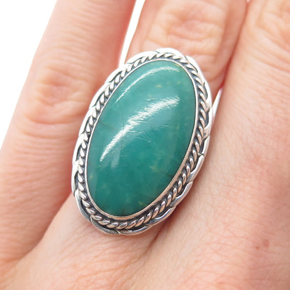 Old Pawn Sterling Silver Vintage Southwestern Kingman Turquoise Ring Size 5.25