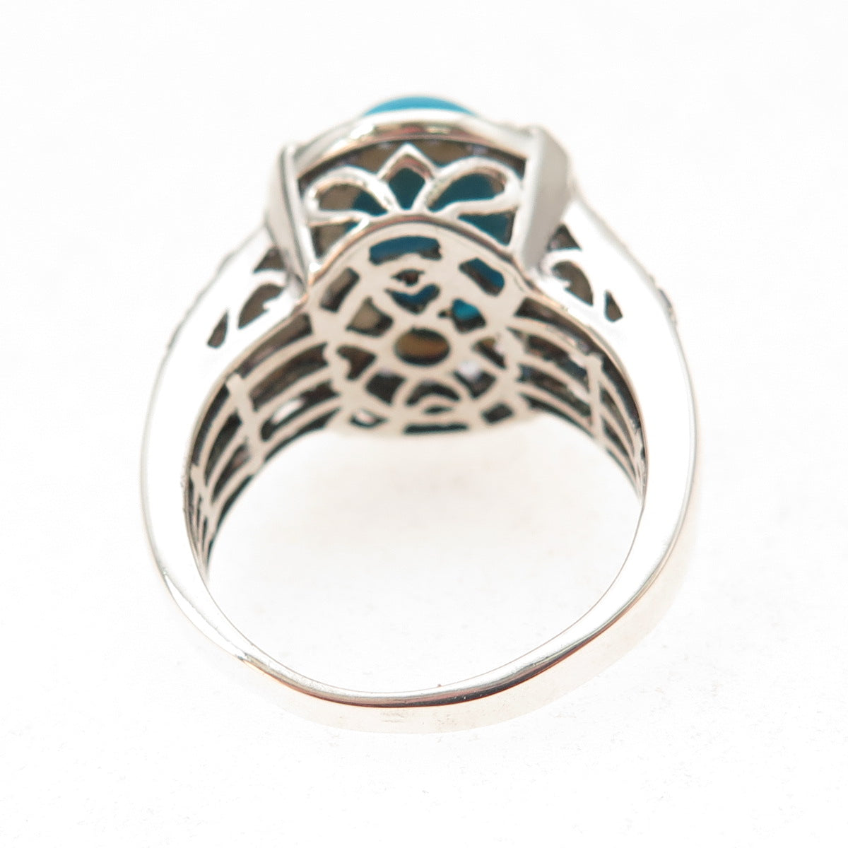 Chuck Clemency 925 Sterling Silver Real Turquoise & Tanzanite Ring Size 8.25
