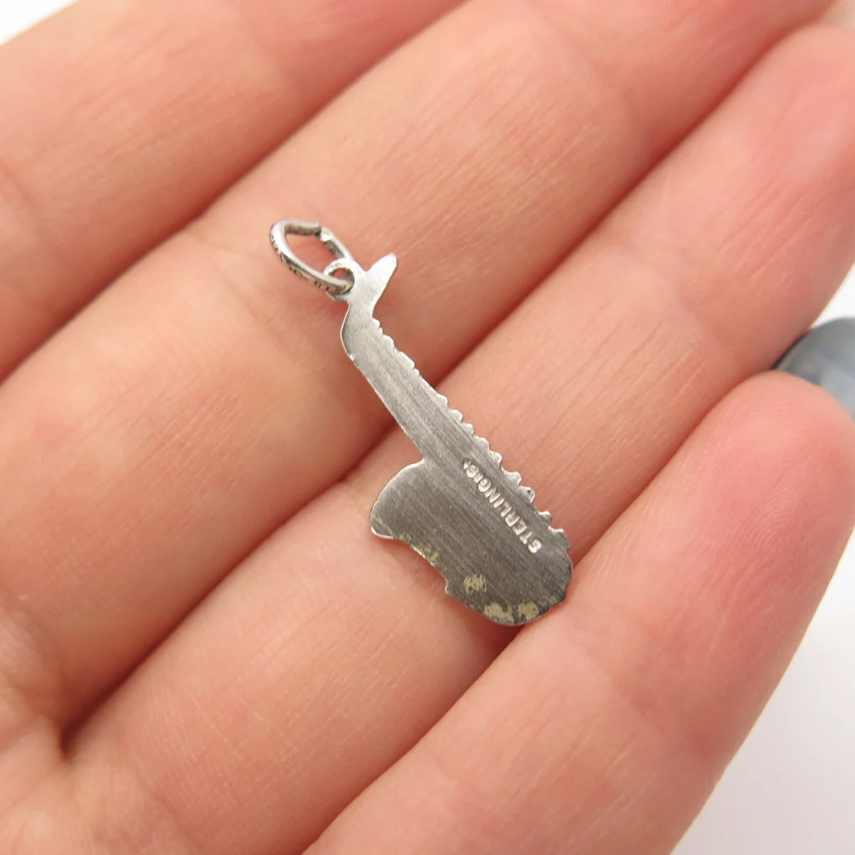 925 Sterling Silver Vintage Griffith & Sons Enamel Trumpet Musical Charm Pendant