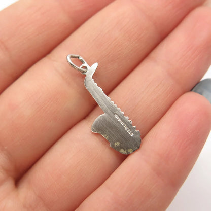 925 Sterling Silver Vintage Griffith & Sons Enamel Trumpet Musical Charm Pendant
