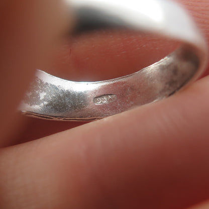 925 Sterling Silver Vintage Italy Modernist Wavy Ring Size 5.75