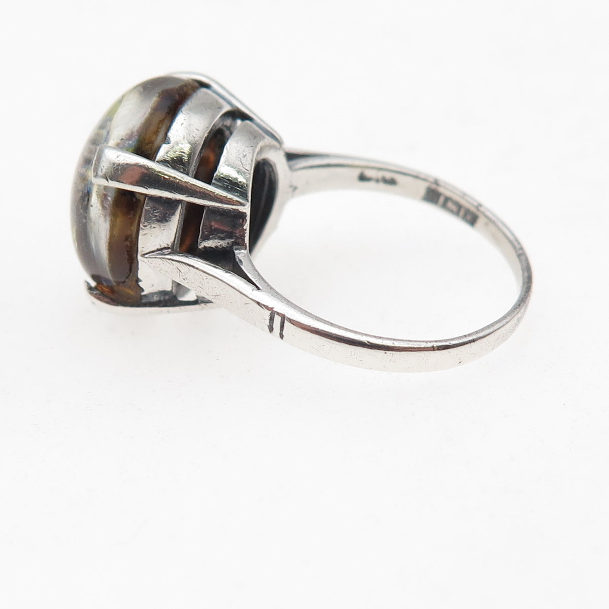 Caithness Glass 925 Sterling Vintage 1972 Birmingham Murano Glass Ring Size 6