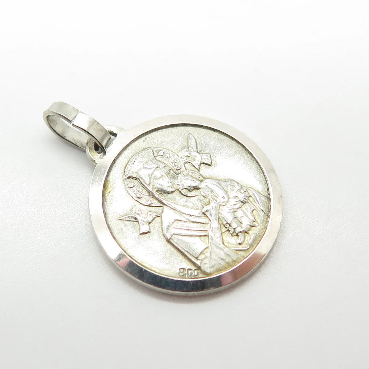 800 Silver Vintage Joannes XXIII Religious Theme Pendant
