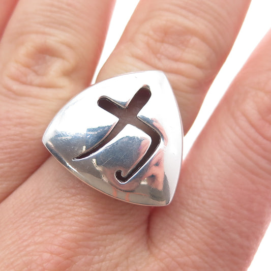 925 Sterling Silver Vintage Italy Force Chinese Character Ring Size 7.25