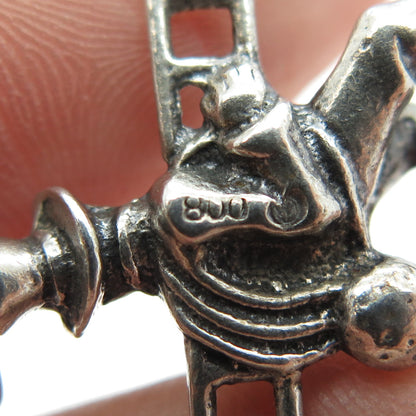 800 Silver Antique Art Deco Chimney Sweep Charm Pendant