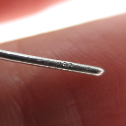 925 Sterling Silver Vintage Modernist Drop Ball & Frame Dangle Earrings