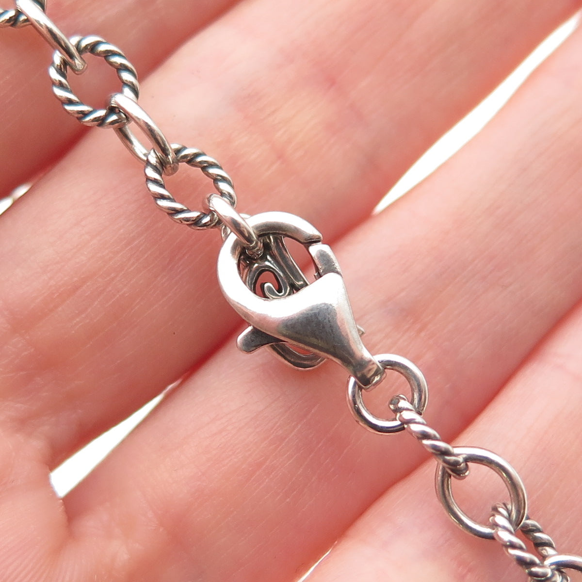 Carolyn Pollack 925 Sterling Silver Vintage Swirl Cable Chain Necklace 20"