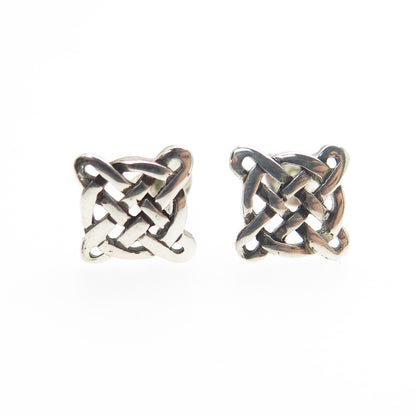 925 Sterling Silver Vintage Celtic Knot Stud Earrings