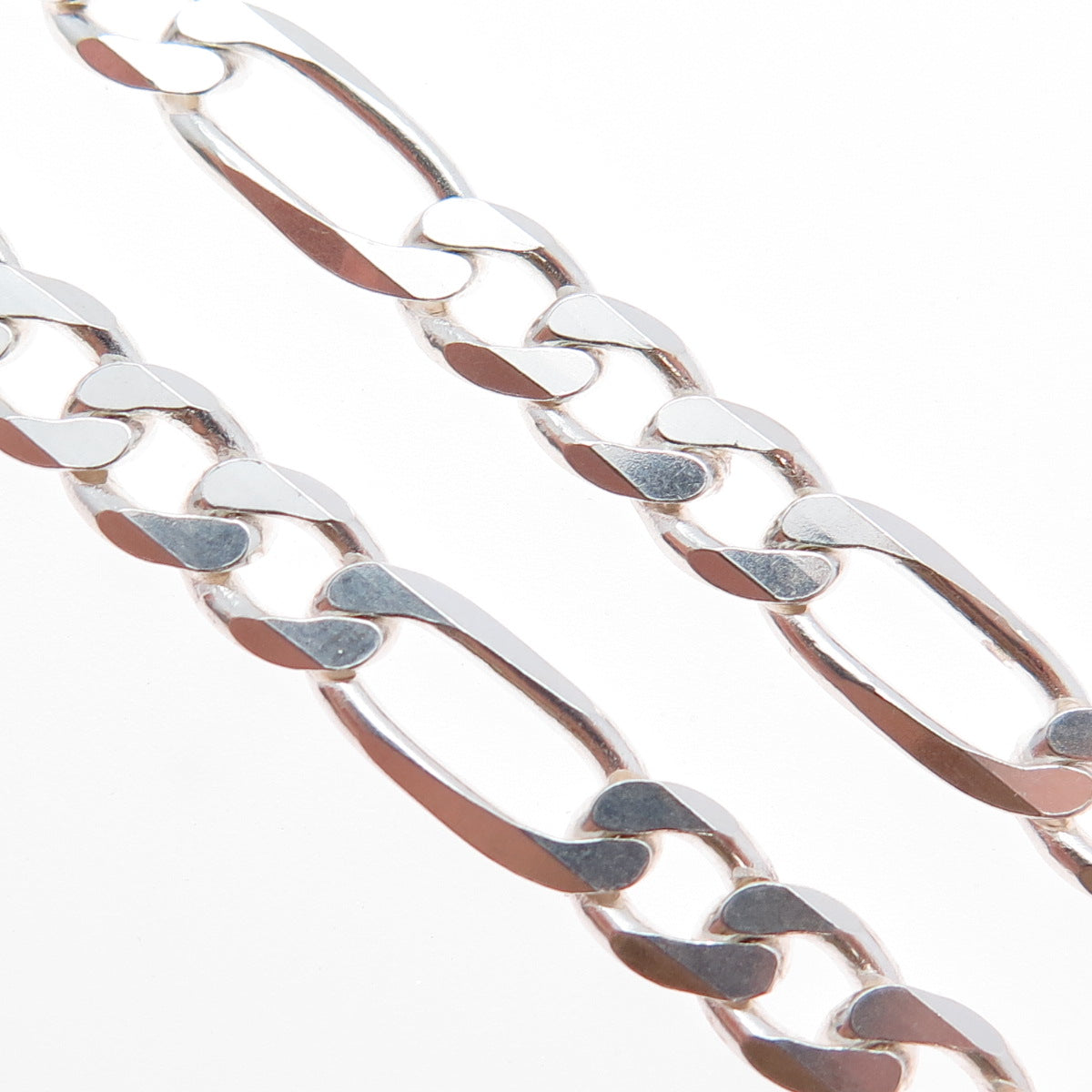 925 Sterling Silver Vintage Italy Figaro Chain Necklace 24"