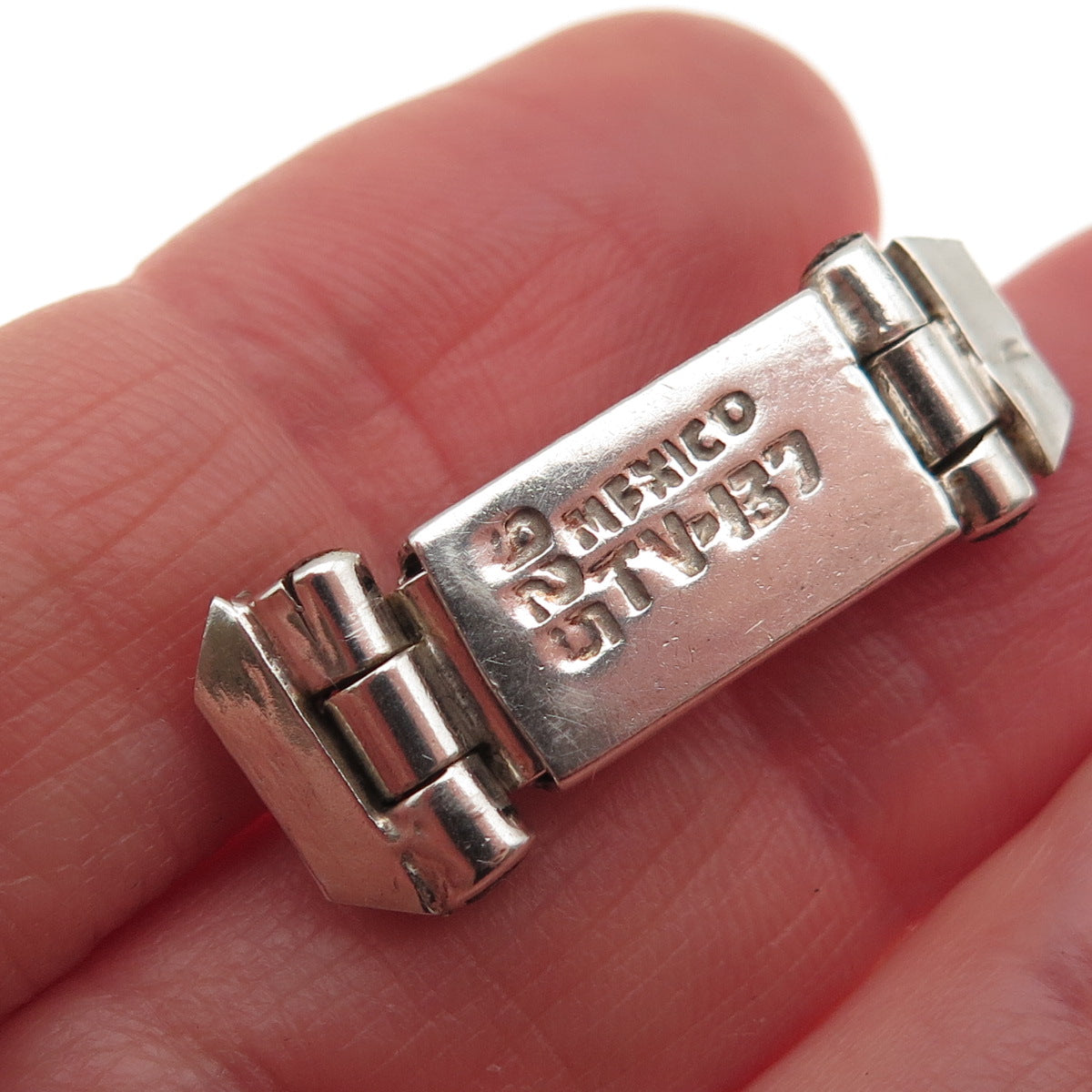 925 Sterling Silver Vintage Mexico Bracelet / Necklace Box Lock Clasp