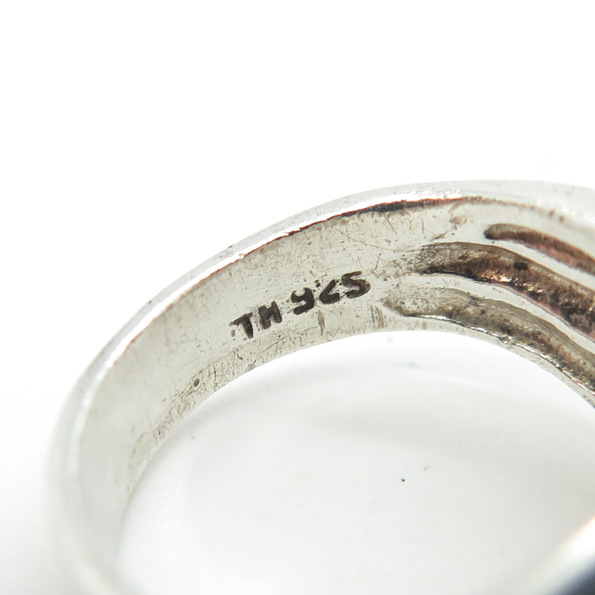 925 Sterling Silver Vintage Puffy Ribbed Ring Size 7.5