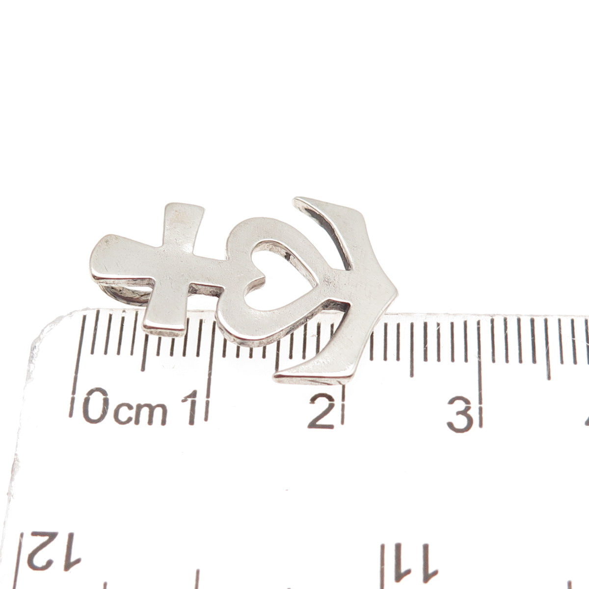 John W Kessler 925 Sterling Silver Vintage Faith Hope & Love Slide Charm Pendant