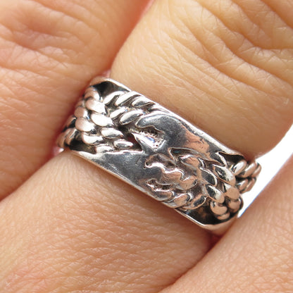 DOMINIQUE DINOUART 925 Sterling Vintage Mexico Crisscross Band Ring Size 6.25