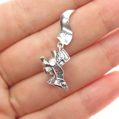 PACIFIC JEWELRY Old Pawn 925 Sterling Turquoise Mexico Horse Saddle Mini Pendant