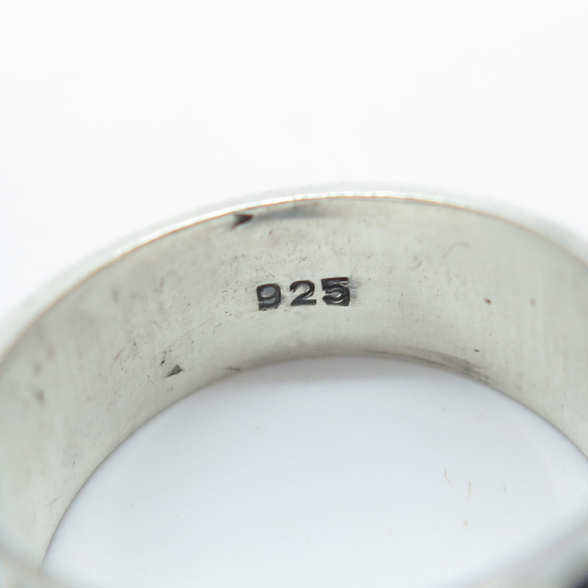 925 Sterling Silver Vintage Real Lapis Lazuli Gemstone Beaded Ring Size 8