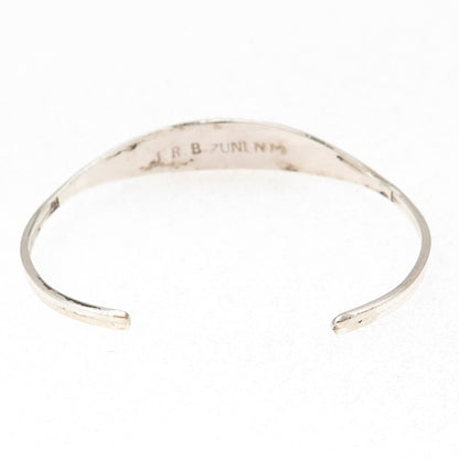 John & Rosalie Bowannie Zuni Old Pawn Sterling MultiGem Adjustable Bracelet 5.5"