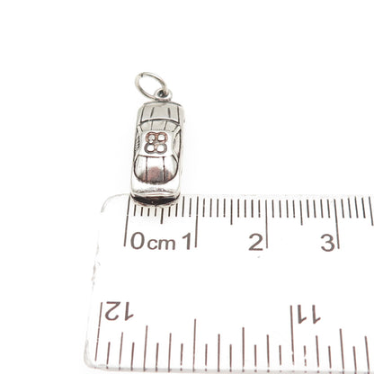 SUNWEST 925 Sterling Silver Vintage Number 88 Race Car Oxidized Charm Pendant
