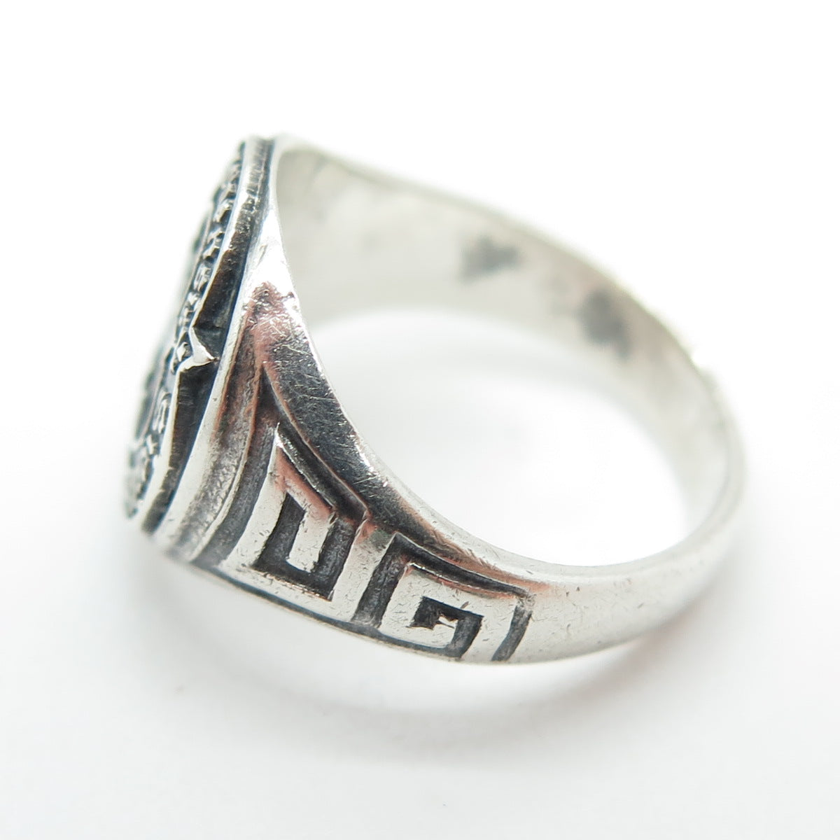 G. WM REISNER Sterling Silver Vintage Catholic Religious School Ring Size 4.75