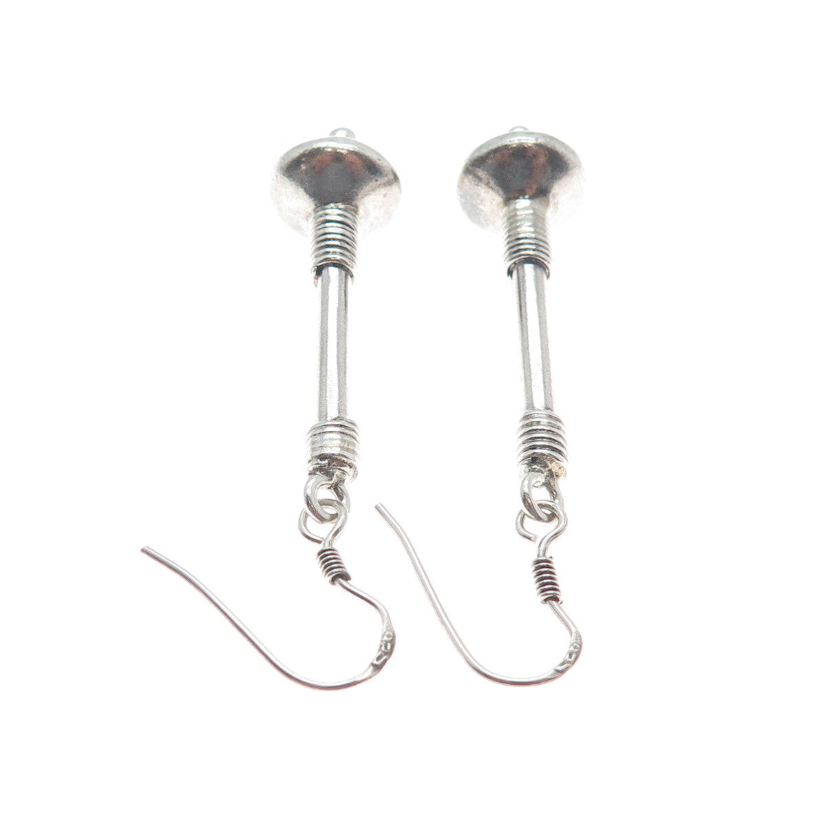 925 Sterling Silver Vintage Ethnic Drop Hook Earrings