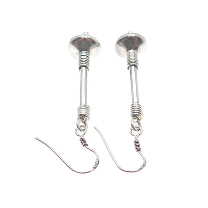 925 Sterling Silver Vintage Ethnic Drop Hook Earrings