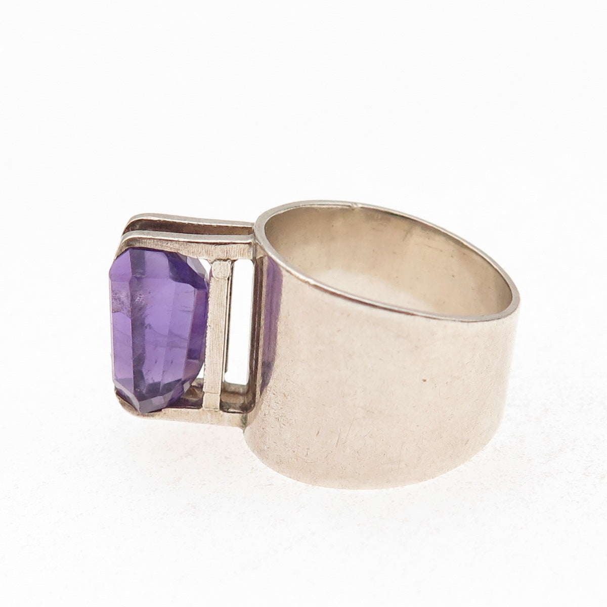 Guayasamin & Taller 925 Sterling Silver Vintage Real Amethyst Ring Size 6.5