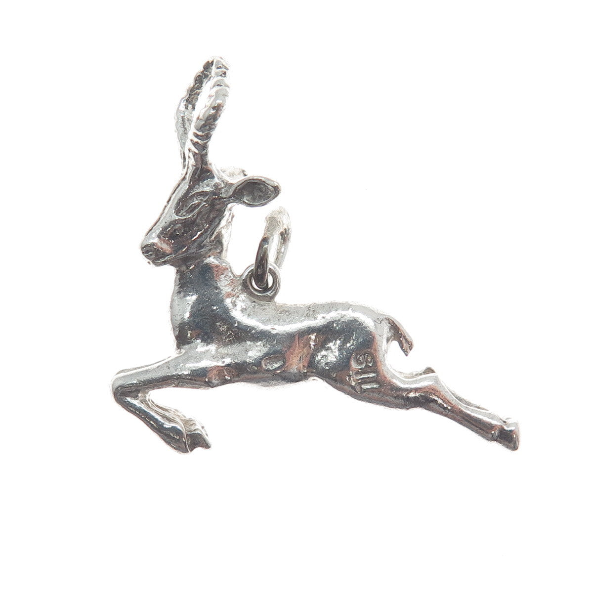 925 Sterling Silver Vintage Gazelle Minimalist Charm Pendant