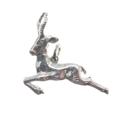 925 Sterling Silver Vintage Gazelle Minimalist Charm Pendant
