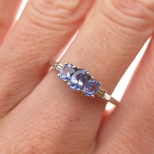 Chuck Clemency 925 Sterling Silver Real Oval-Cut Tanzanite Ring Size 7
