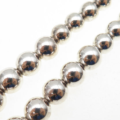 TIFFANY & CO. 925 Sterling Silver Vintage Graduated HardWear Beaded Necklace 16"