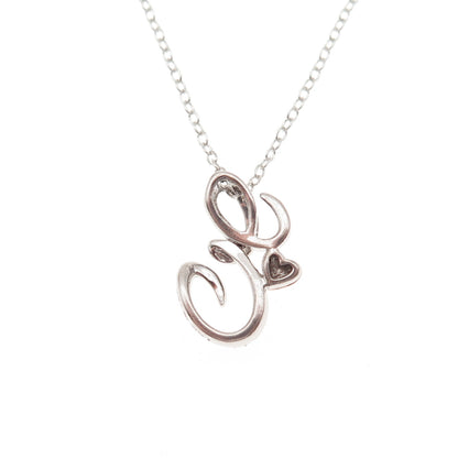 Alwand Vahan 925 Sterling 14K Gold Real Diamond I Am Loved Letter E Necklace 18"