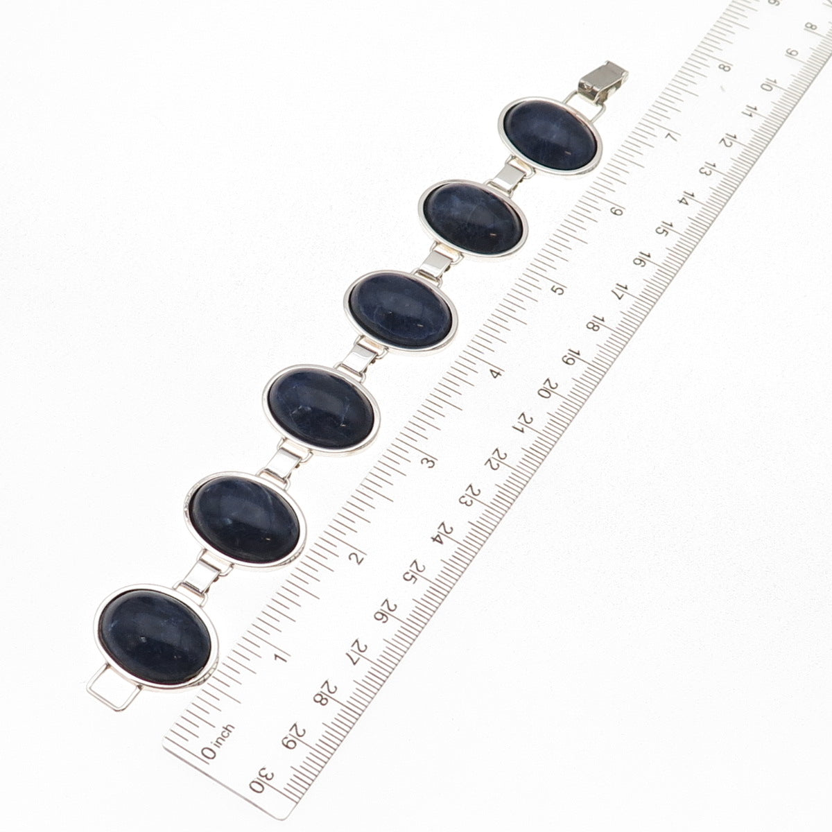 Lutz & Weiss 925 Sterling Silver Vintage West Germany Real Sodalite Bracelet 7"