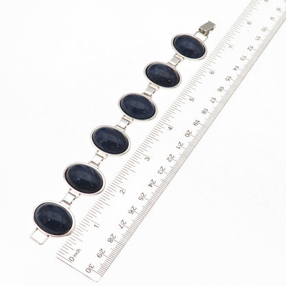 Lutz & Weiss 925 Sterling Silver Vintage West Germany Real Sodalite Bracelet 7"