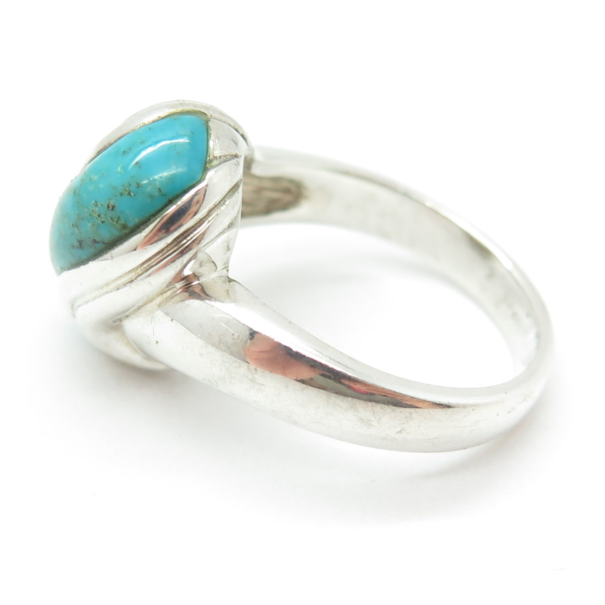 CLYDE DUNEIER CID 925 Sterling Silver Vintage Real Turquoise Ring Size 10.25