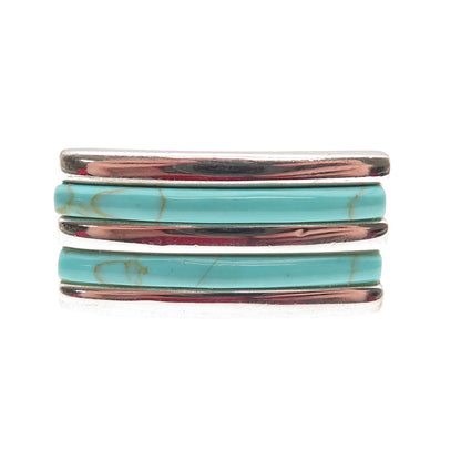 ATI Annika Witt Sterling Silver Vintage Real Turquoise Modernist Ring Size 5.75
