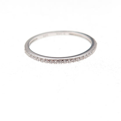 925 Sterling Silver Round-Cut C Z Half Eternity Stackable Band Ring Size 6