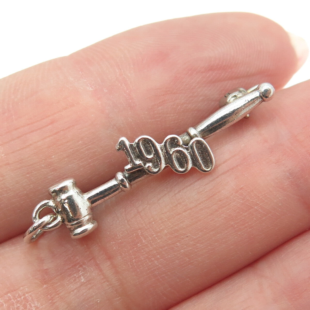 925 Sterling Silver Vintage 1960 "Gavel" Court Pin Brooch