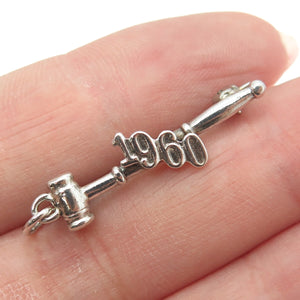 925 Sterling Silver Vintage 1960 "Gavel" Court Pin Brooch