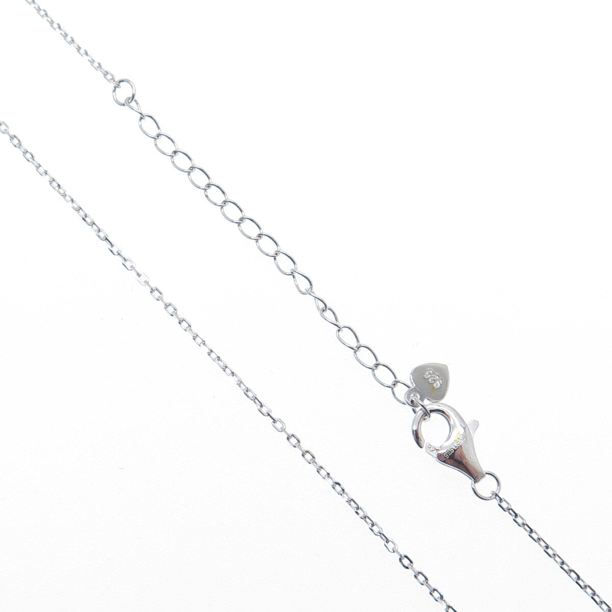 DSMK 925 Sterling Silver White & Canary C Z Teardrop Cable Chain Necklace 16-18"