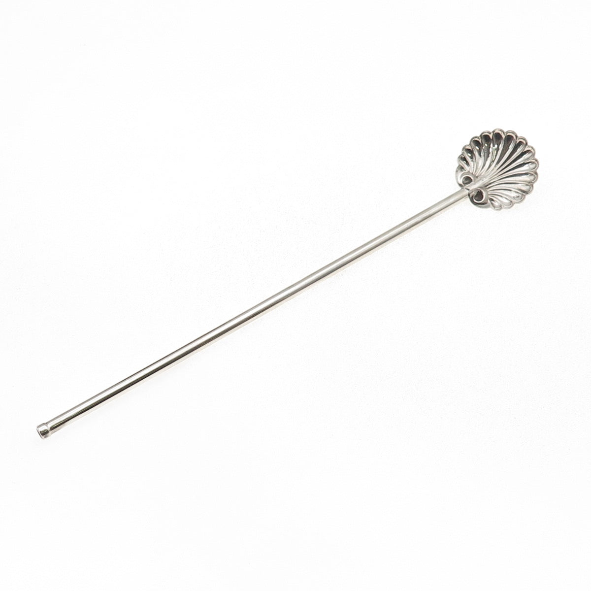 925 Sterling Silver Antique Art Deco Scallop Clam Shell Iced Tea Straw Spoon