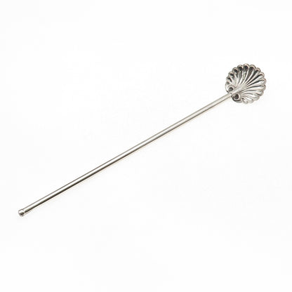 925 Sterling Silver Antique Art Deco Scallop Clam Shell Iced Tea Straw Spoon
