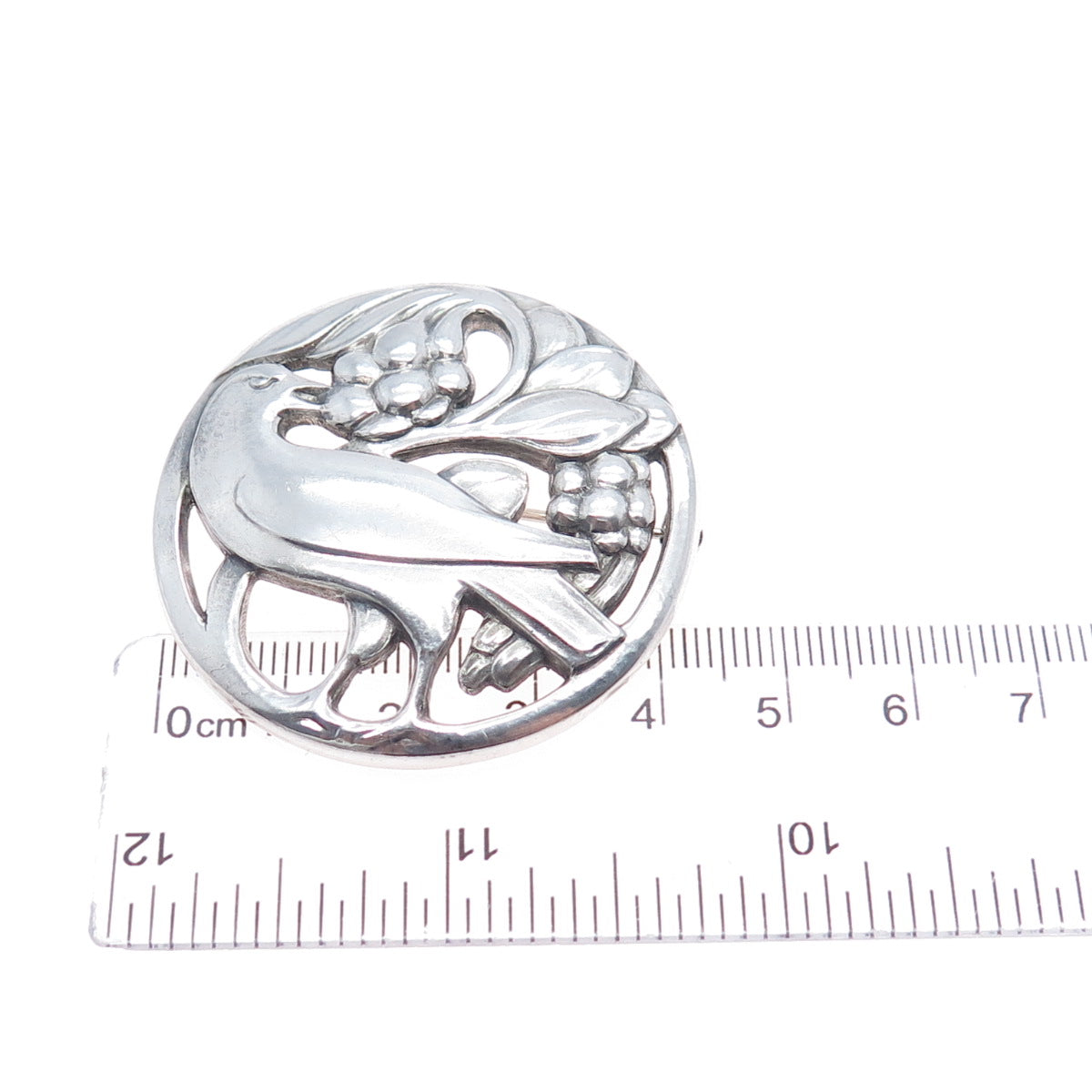 GEORG JENSEN 925 Sterling Silver Antique Denmark Dove Pin Brooch #175